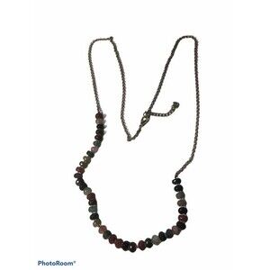 Gold Necklace with Mixed Gemstones.